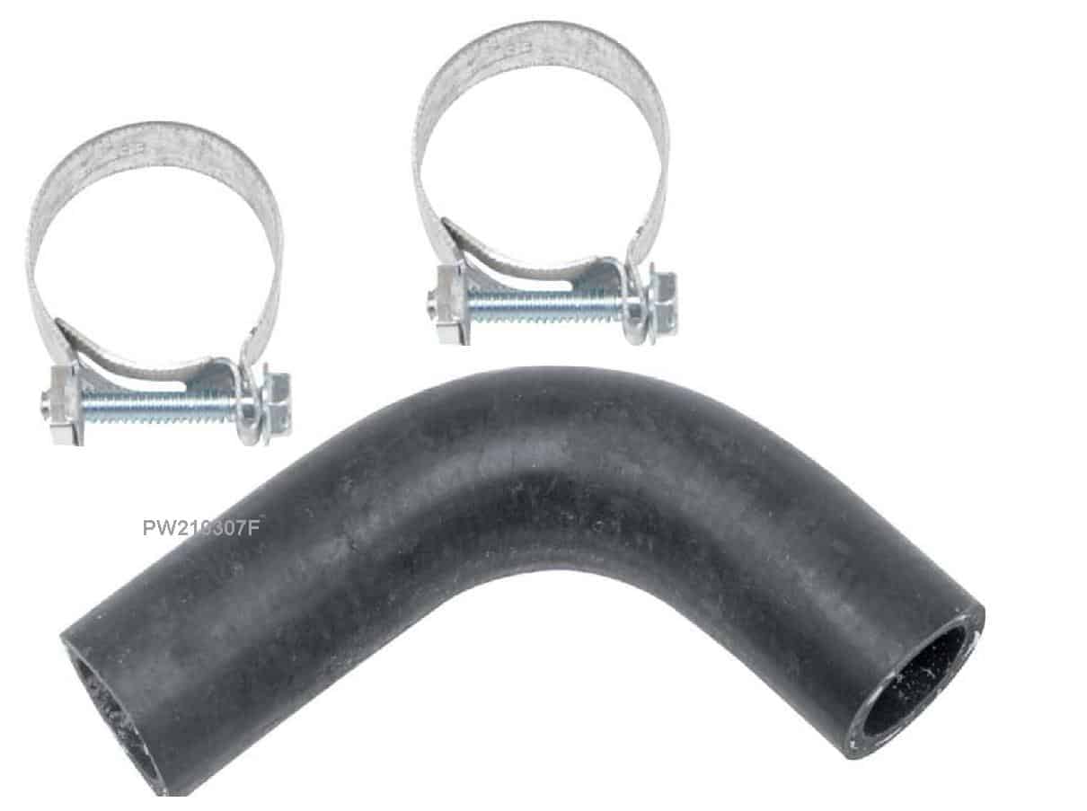 Bi-Pass Hose: Water pump Chev BIG BLOCK 65-68 era hose & clamp kit - 90 degree